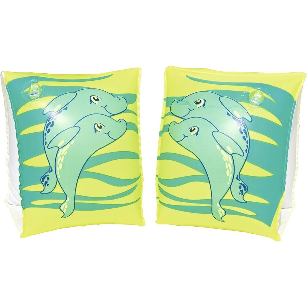 Kids Armbands Floaties, Dolphins Ages 3-6, 6.5 x 5 x 6" Inflated, H2O Go! Yellow